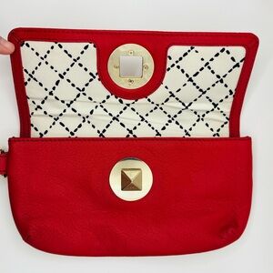 Kate Spade Wristlet Red Leather with Diamond Turnlock